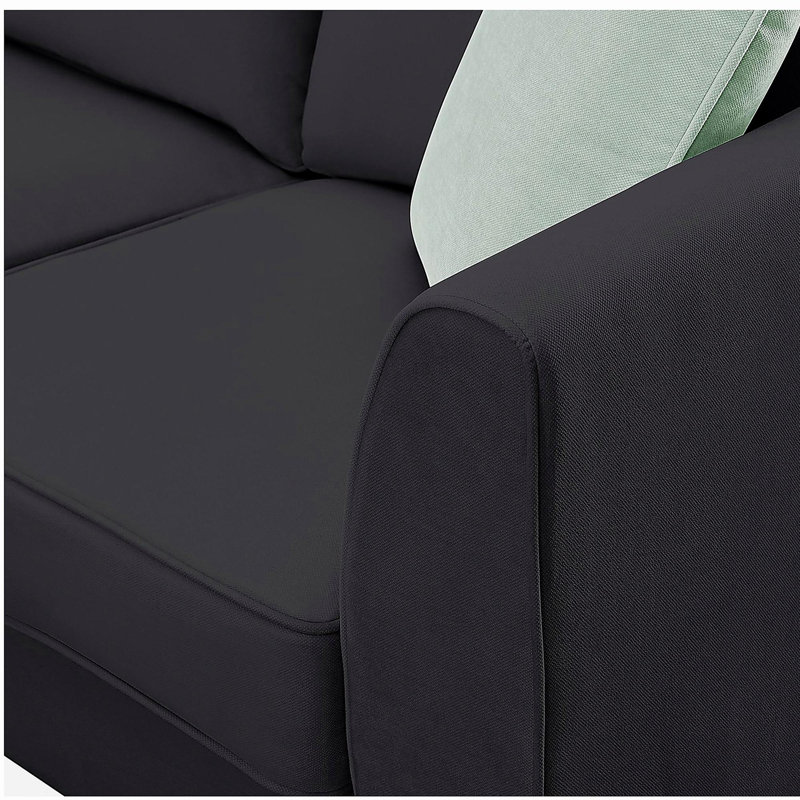 Ensemble de canapé 112 * 87 pouces, ensemble de canapé modulaire 7 places avec repose-pieds, ensemble de canapé d'angle en tissu en forme de L avec 3 coussins, noir