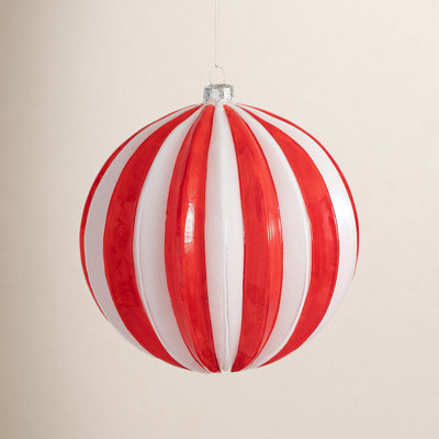 Candy Cane Striped Ball Ornament