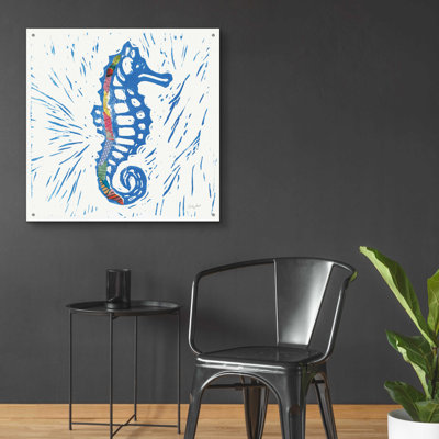 «Sea Creature Sea Horse Color» par Courtney Prahl, art mural en verre acrylique