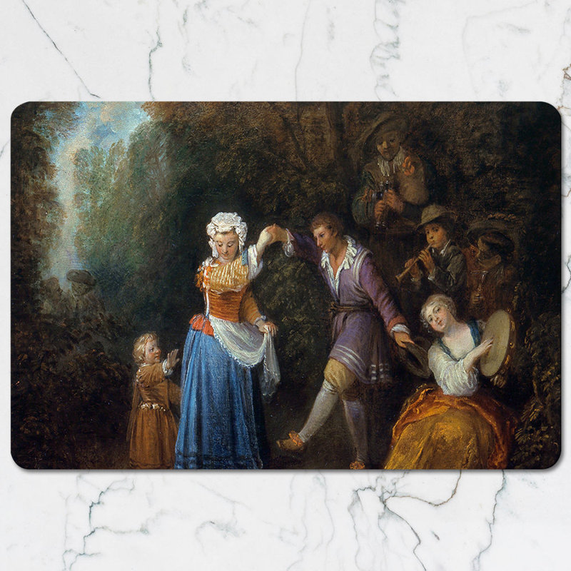 Vintage Painting Inspired Music Scene Placemat And Coaster Set