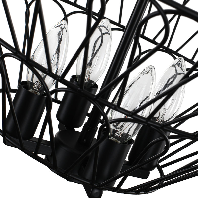 4-light Semi Flush Mount Light, 23.3" Black Ceiling Light Fixture For Hallway Foyer Kitchen Bedroom
