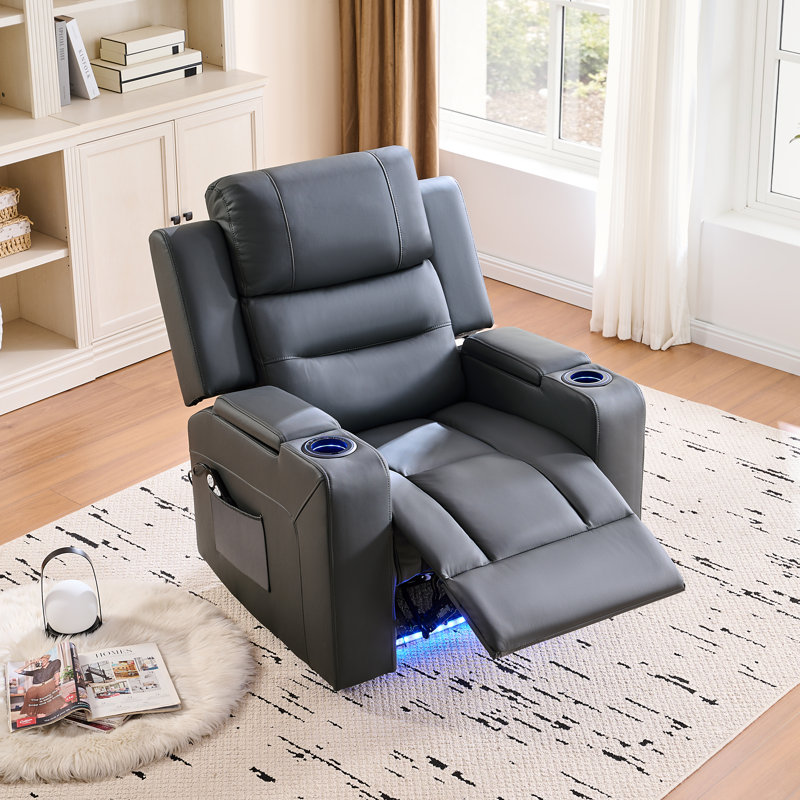 Fauteuil inclinable électrique à deux moteurs Hjalti, Gris clair