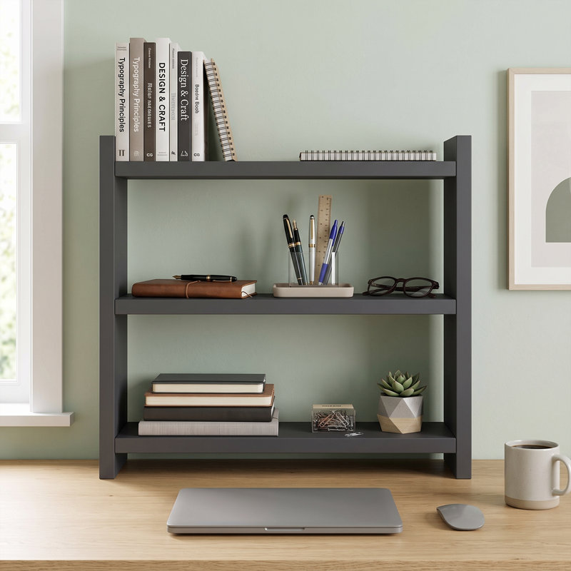 Modern Anthracite Kitchen Shelf, 45 x 10 x 40 cm, 100% Melamine Coated Particle Board for Durability, Solid Color Design for Organized Storage & Contemporary Home Décor