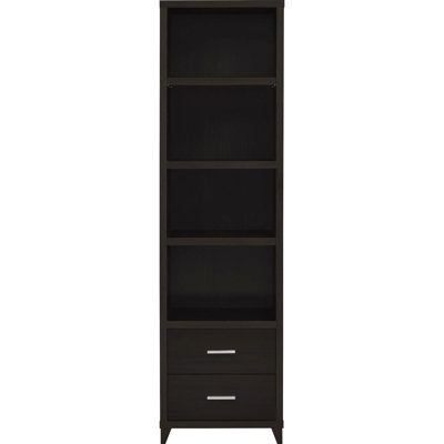 Contemporary Cappuccino Storage Tower - Enhance Your Decor Media Organize Primary Living Space