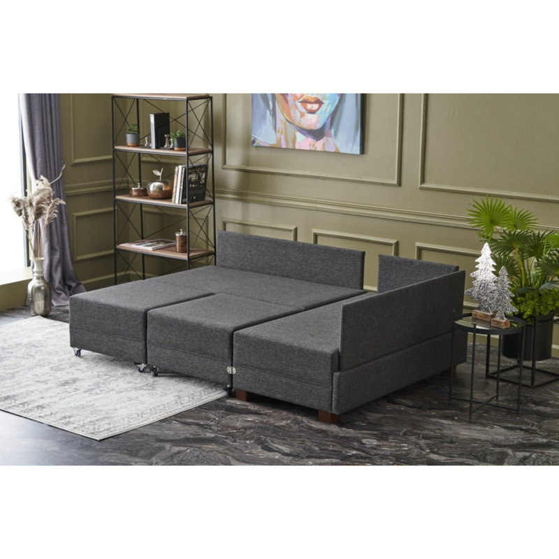 Highlawn 4 Seater Corner Sectional, Grey, Left Hand Facing