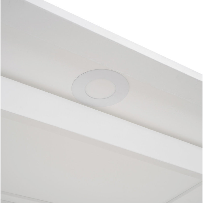 Lit escamotable double pleine grandeur avec tablettes et lumières DEL, blanc