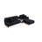 Mavity Sectional Sofa Reversible Ottoman with Storage USB Ports Black Velvet