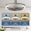 Aaipaite Indoor Bedroom Flush Mount Ceiling Fan With Light