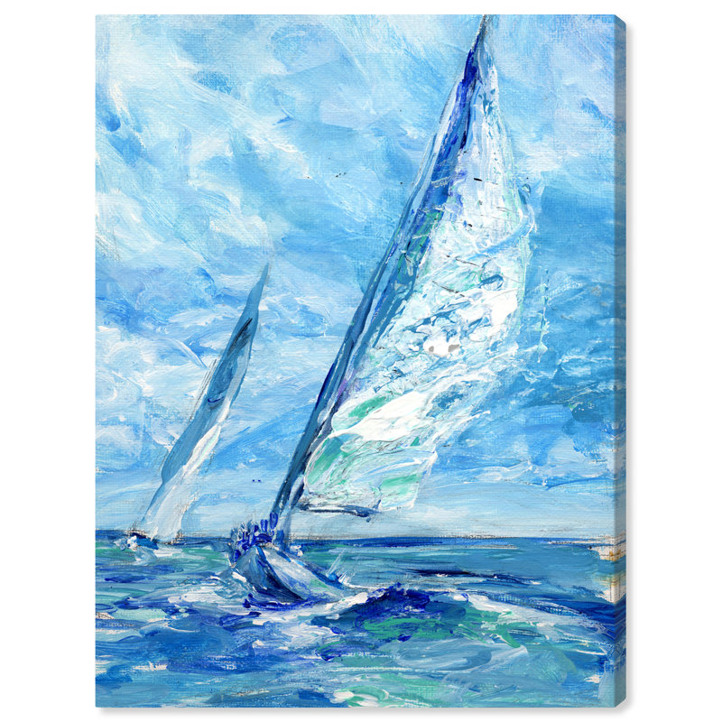 Nautique et bateaux côtiers-reproduction d’art, H 40 po x l 30 po x P 1,5 po, Toile tendue
