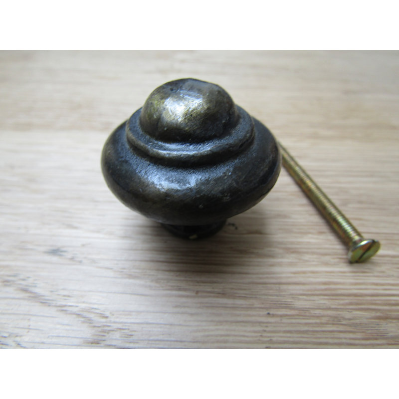 Clem 35mm Diameter Mushroom Knob, Antique Brass