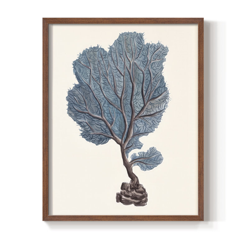 «Indigo Reef IV», H 30 po x l 24 po, Noyer
