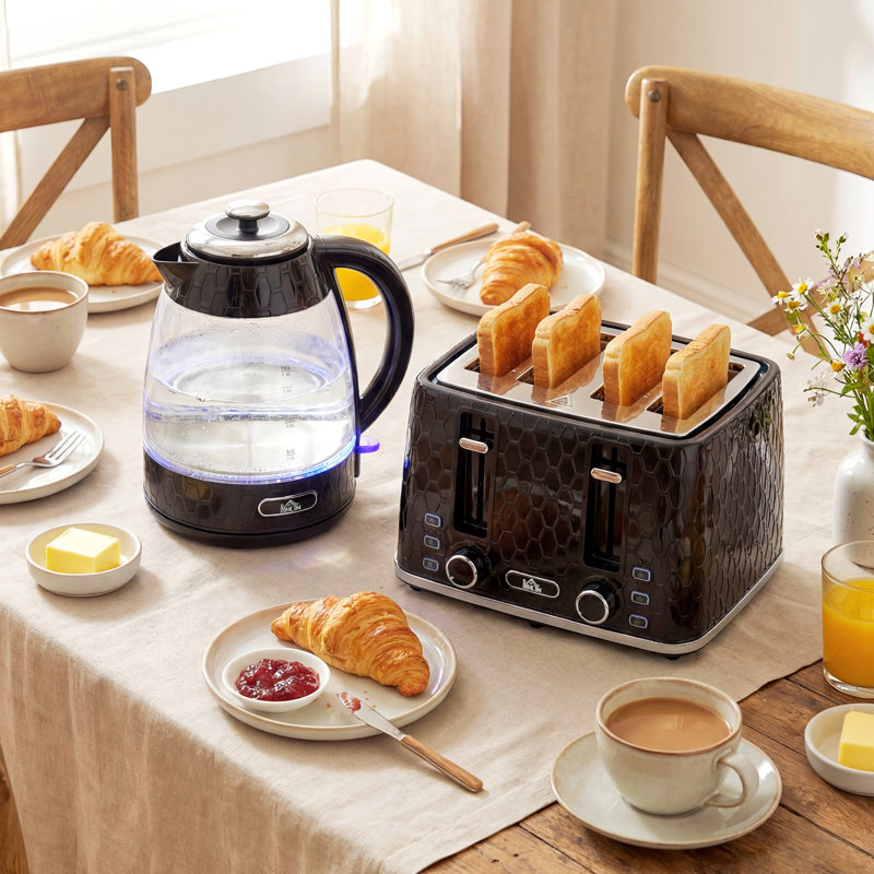 Kettle and Toaster Set, Black