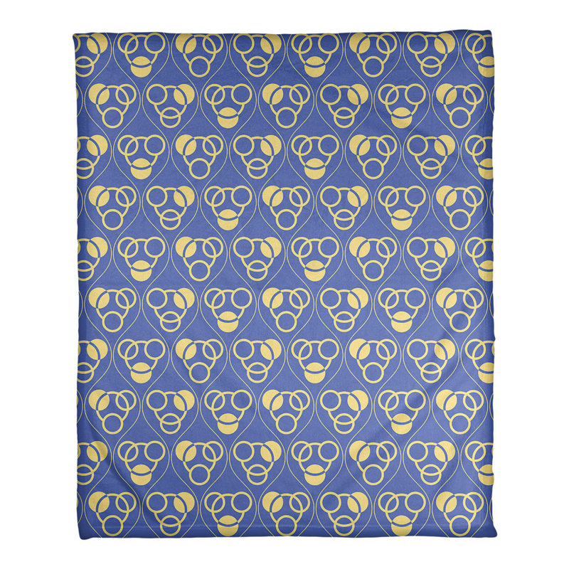 Couverture polaire à cercles classiques, l 60 po x L 80 po, Bleu / Jaune
