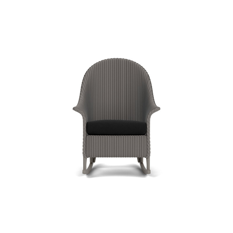 Loom Outdoor Rocker Chair, Canvas Black Sunbrella® Canvas, Pewter