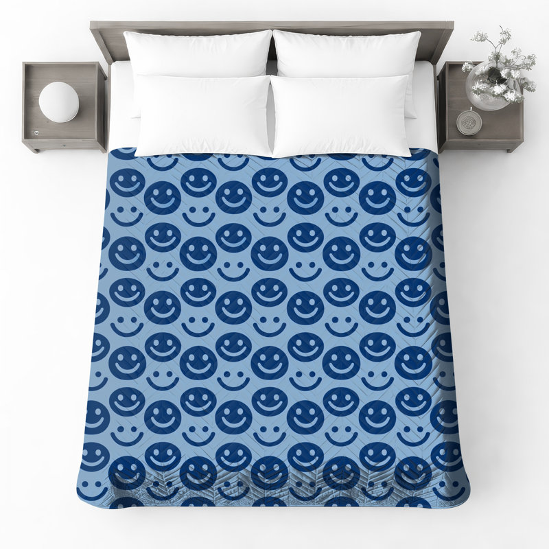 Couvre-lit matelassé Smiley faces, Double