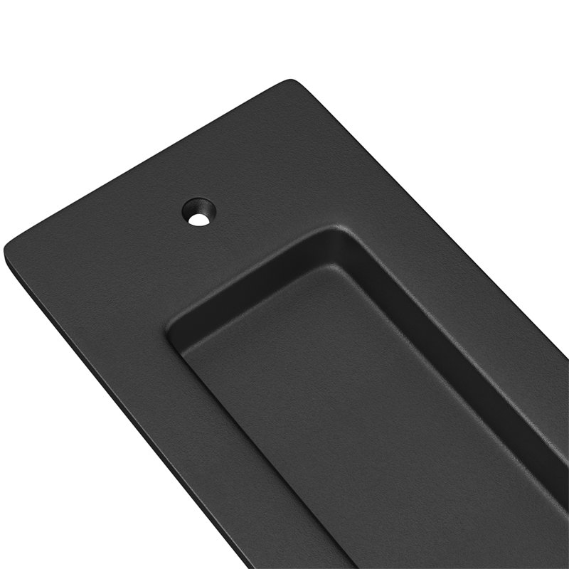 Matte Black Rectangular Recessed Invisible Flat Finger Pull Sliding Barn Door Handle