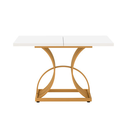 47 inch Modern Chic Dining Table Dining Room Table With Unique Pedestal Legs