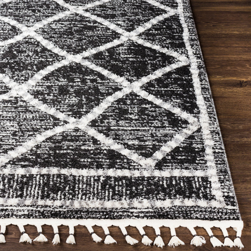 Elwell Moroccan Indoor Rug, Rectangle 6'7" x 9'