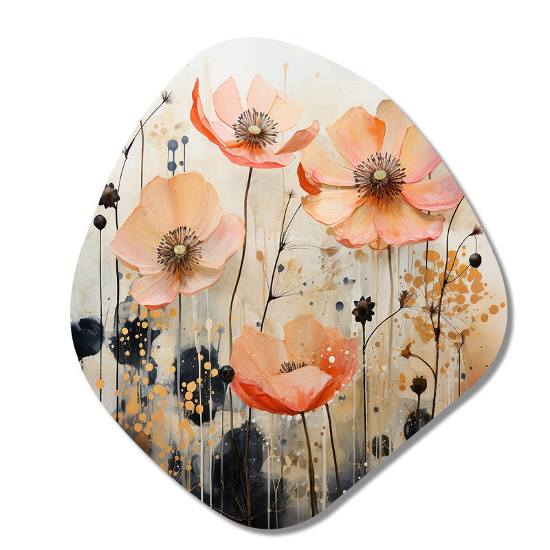 Sculpture abstraite en forme de nébuleuse Peach Blossoming Abstractions I - Abstract Botanicals, H 28 po x l 25 po x P 1 po
