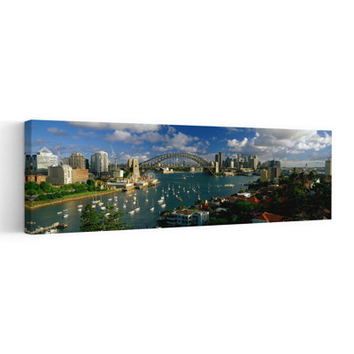 Port et ville et pont, Sydney, Australie, art contemporain abstrait, architecture de ville lavande