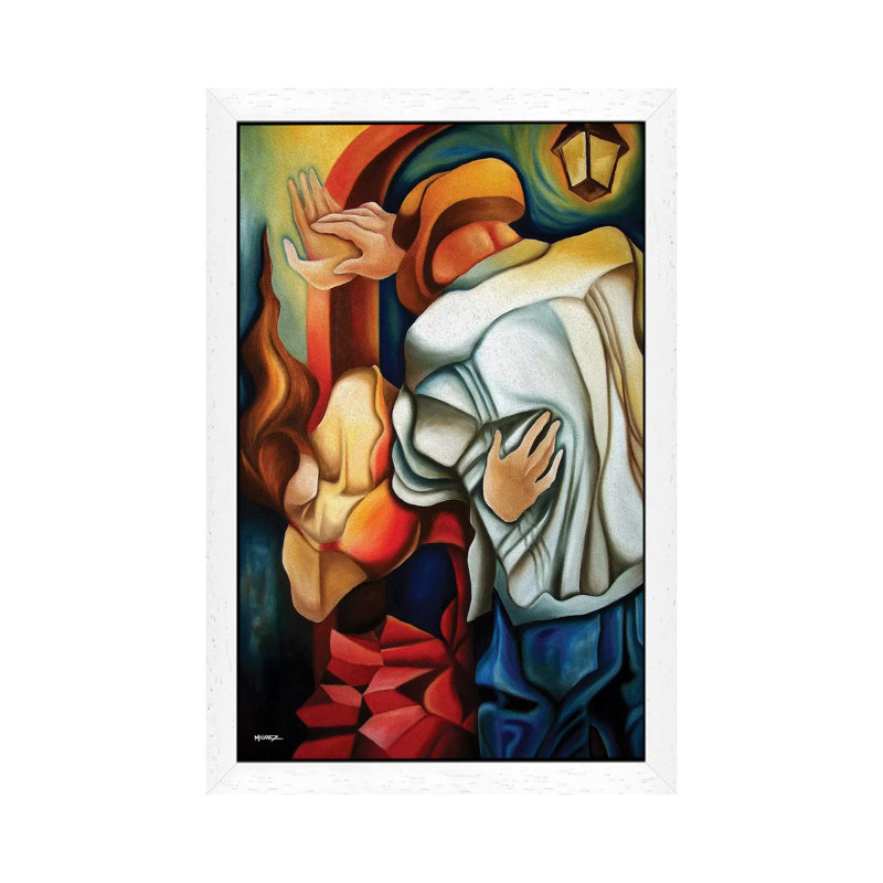 Dancers - Wrapped Canvas Painting, 66.04 cm H x 45.72 cm W, White Picture Framed
