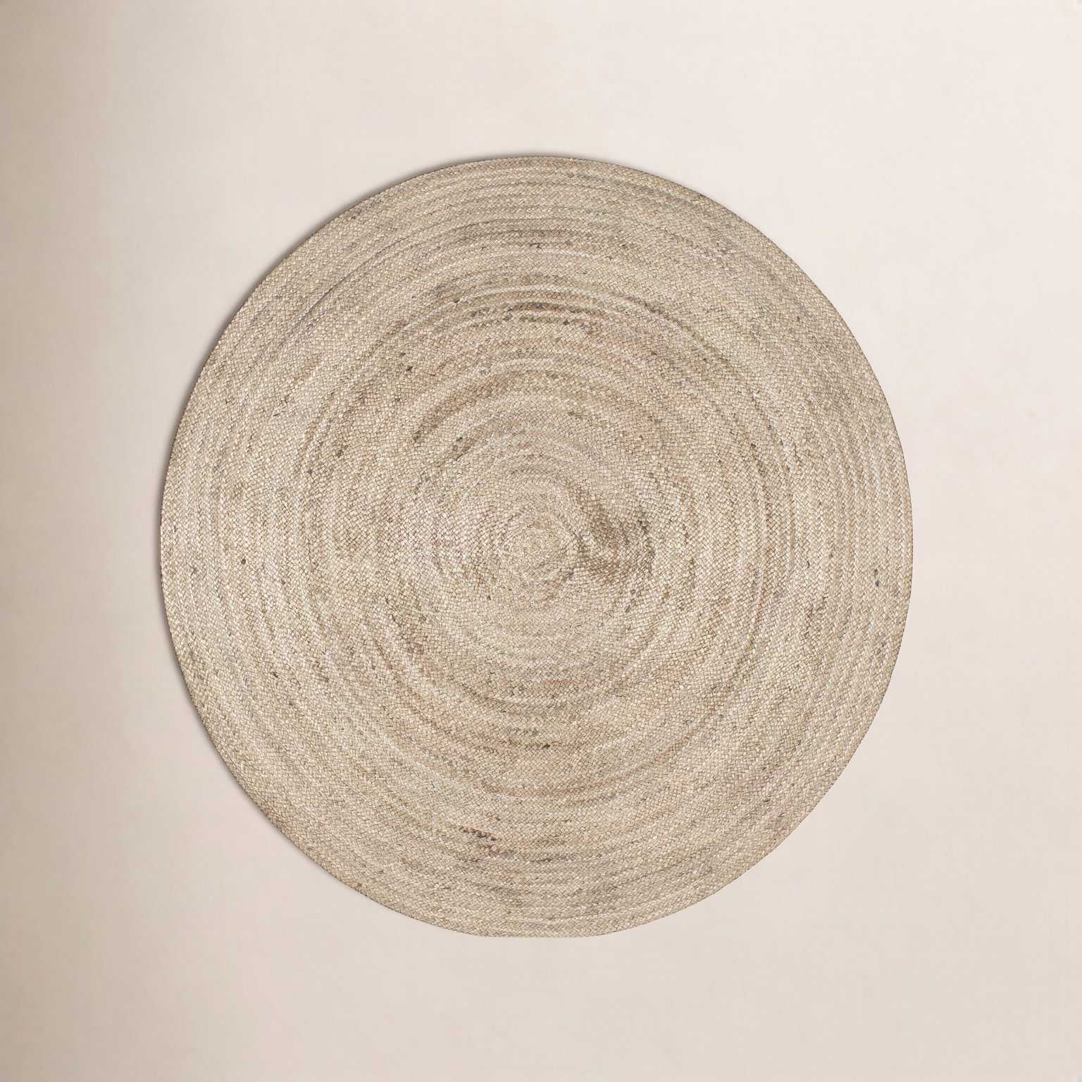 Natural Hand-Woven Jute Rug, Round 7'