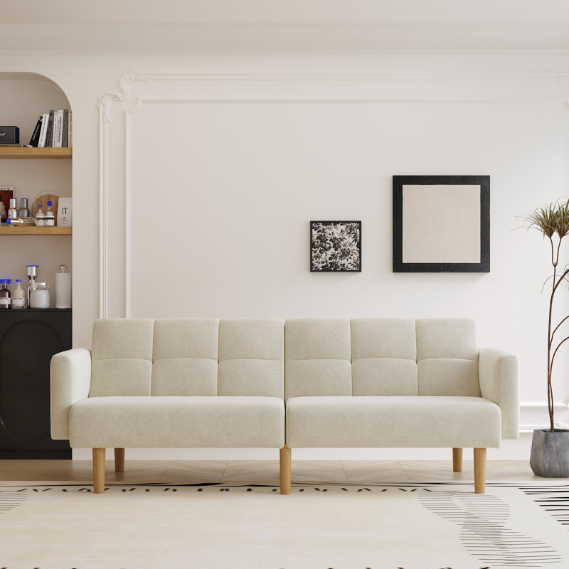 Hewson 3 Seater Sofa Bed, Beige, Velvet