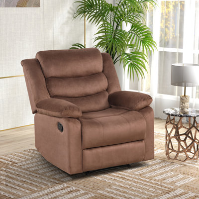 36.6'' Wide Modern and Super Soft Overstuffed Skin Friendly Fabric with Padded Armrest Manual Recliner