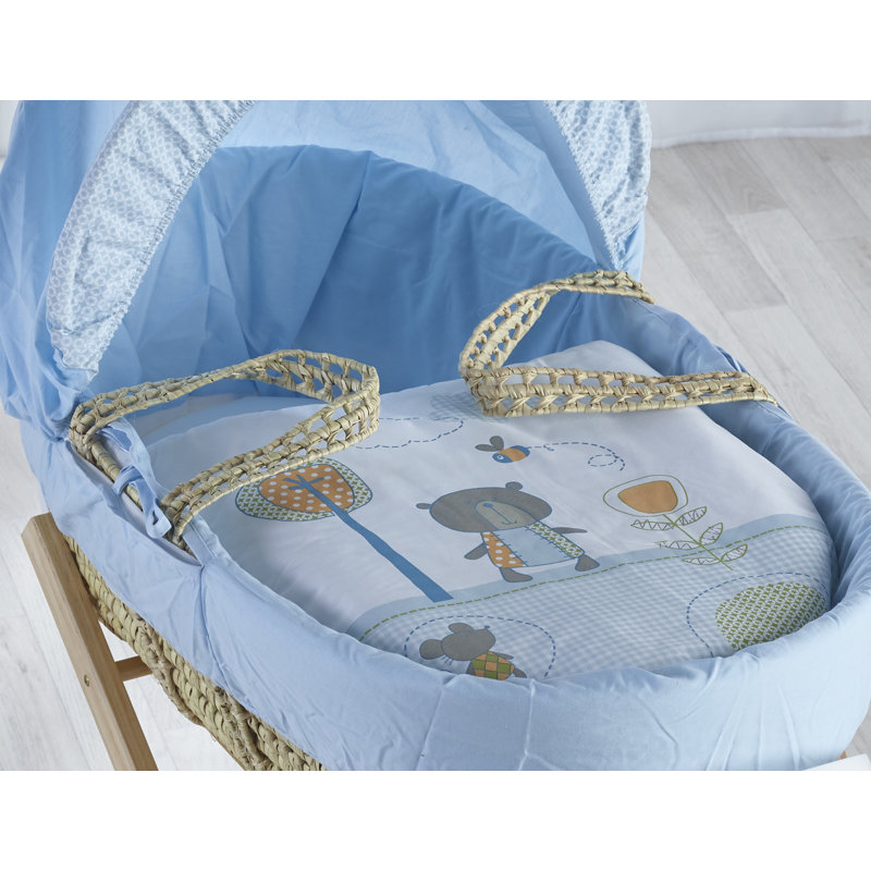 Animal Print Cotton Blend Moses Basket Bedding Set