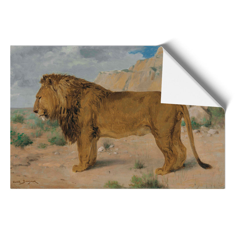 Study Of A Lion by Rosa Bonheur - No Frame Painting, 42cm H x 59cm W x 0.1cm D
