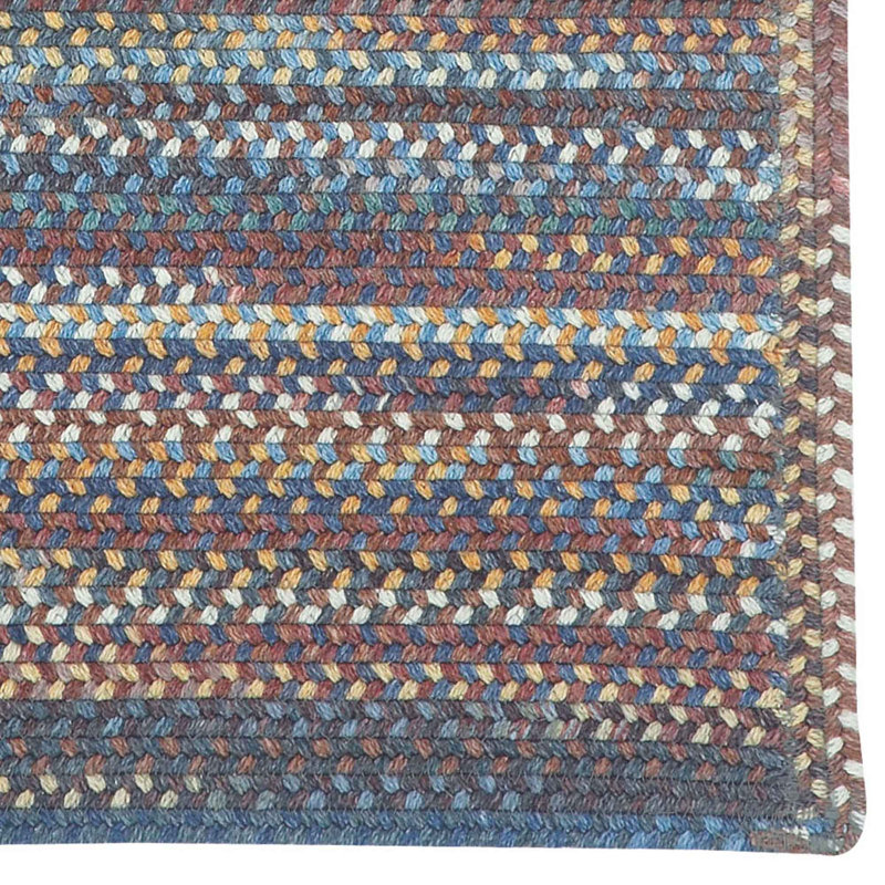 Tapis de zone bleu ciel abstrait Phoebe, Rectangle cousu en croix 24 po x 36 po