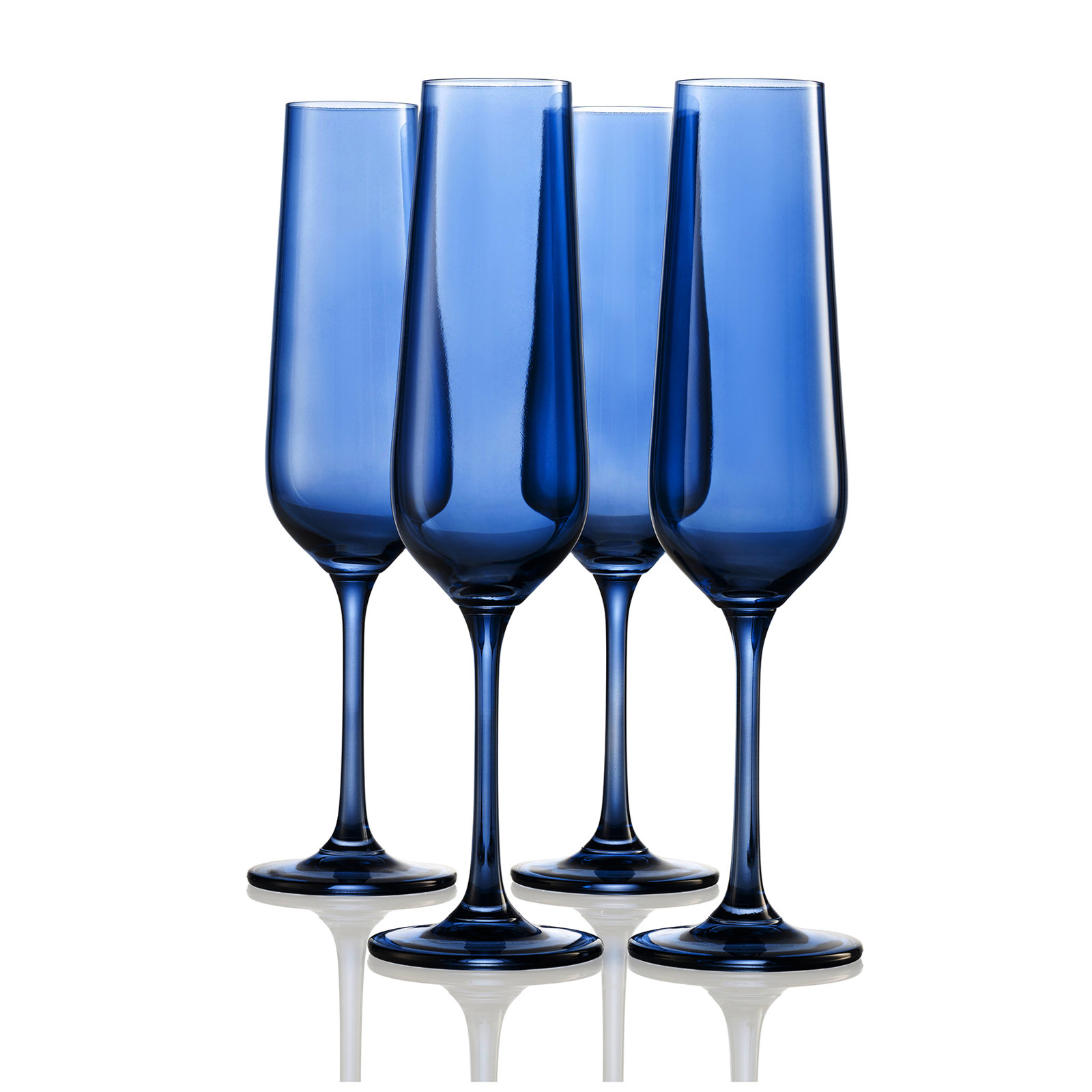 Crystal Champagne Flute, Navy