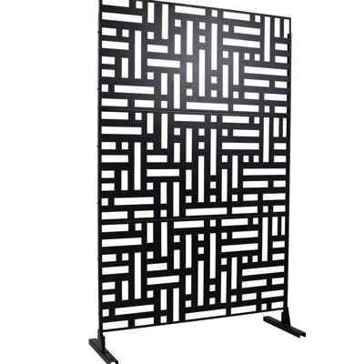 Privacy Screen 76" H48" W - Metal, For Deck Patio Lawn, Black, Fade- Material Balcony Fade