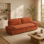 Canapé-lit gigogne Queen de 186 cm (73,2 po), canapé-lit convertible 3 en 1, causeuse multifonctionnelle en velours côtelé orange