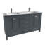 Meuble-lavabo autoportant gris anthracite avec plateau en marbre de Carrare 60 po Anvay-1134075860-1140451959