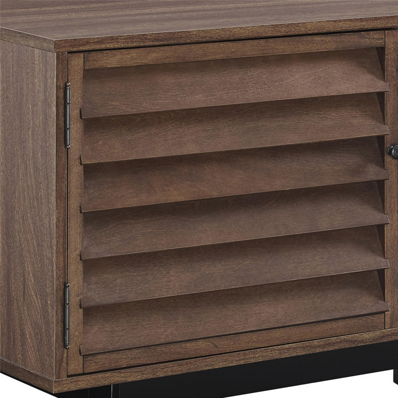 Merced Side Table with Storage, Brown Walnut