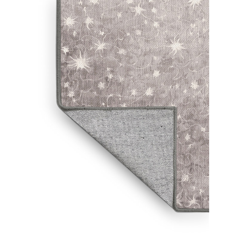 Machine Washable Gray Area Rug, Rectangle 7' x 9'