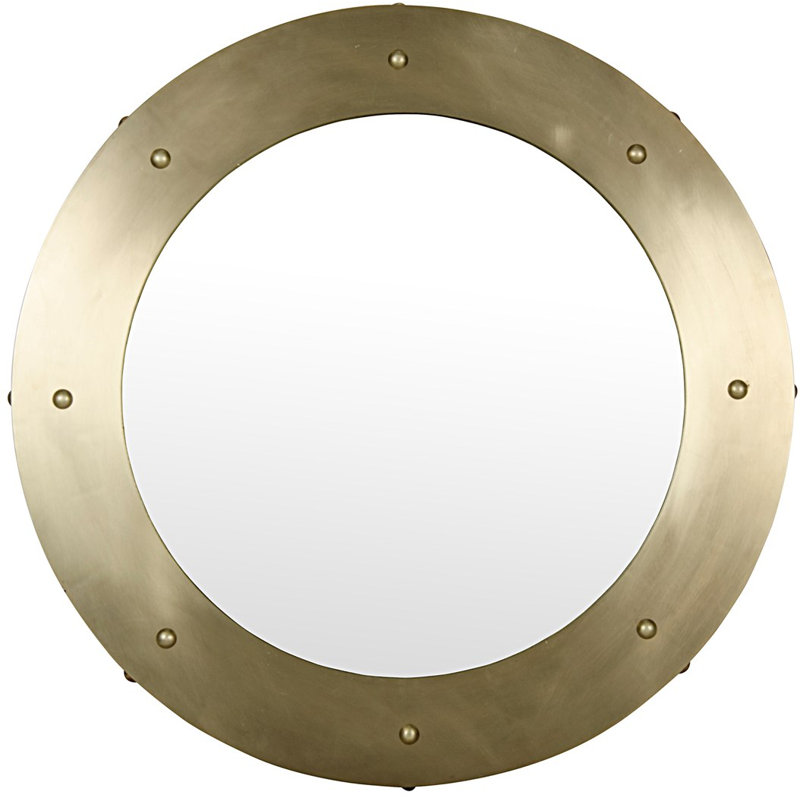 Miroir d’appoint argile moderne et contemporaine, H 36 po x l 36 po, Laiton