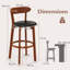Upholstered Counter Stool with Solid Wood Frame-115144118