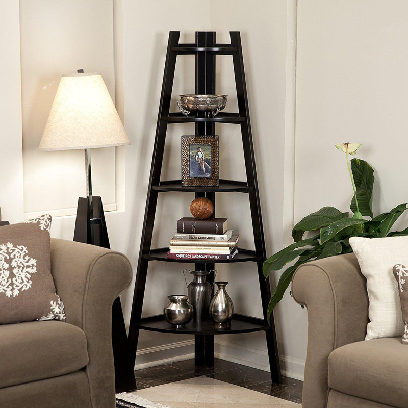 116.59cm H x 39.62cm W Corner Bookcase