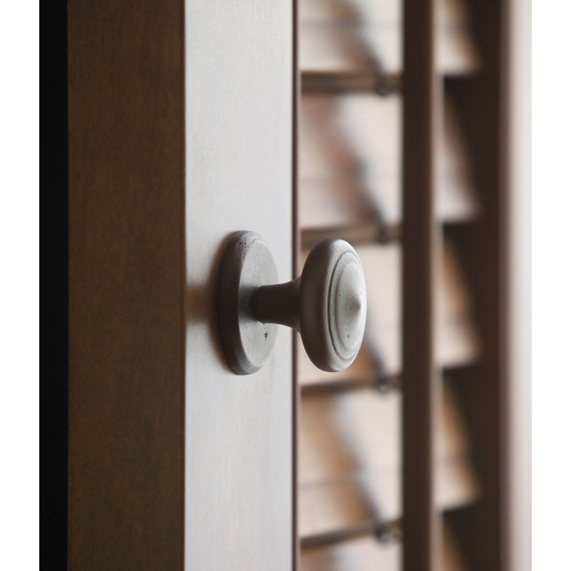 Round Metal Knob Backplate, White Bronze Dark, 0.88" H x 0.88" W x 0.13" D