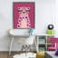 Cadre flottant rose avec sourire guépard, design par Jessica Beck-231833852-231833854