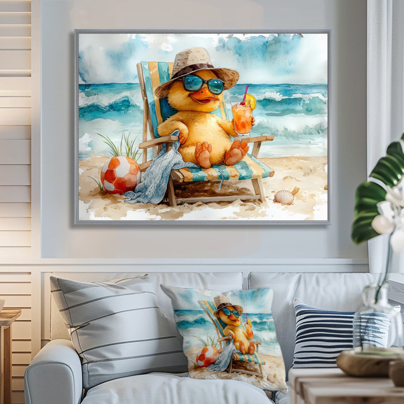 Salyers - Animal côtier, reproduction d'art mural, H 16 po x l 32 po x P 1 po, Toile argentée avec cadre flottant