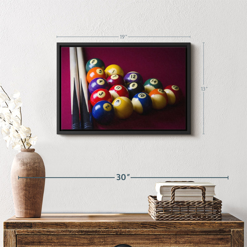 Impression sur toile de table de billard rouge, H 13 po x l 19 po