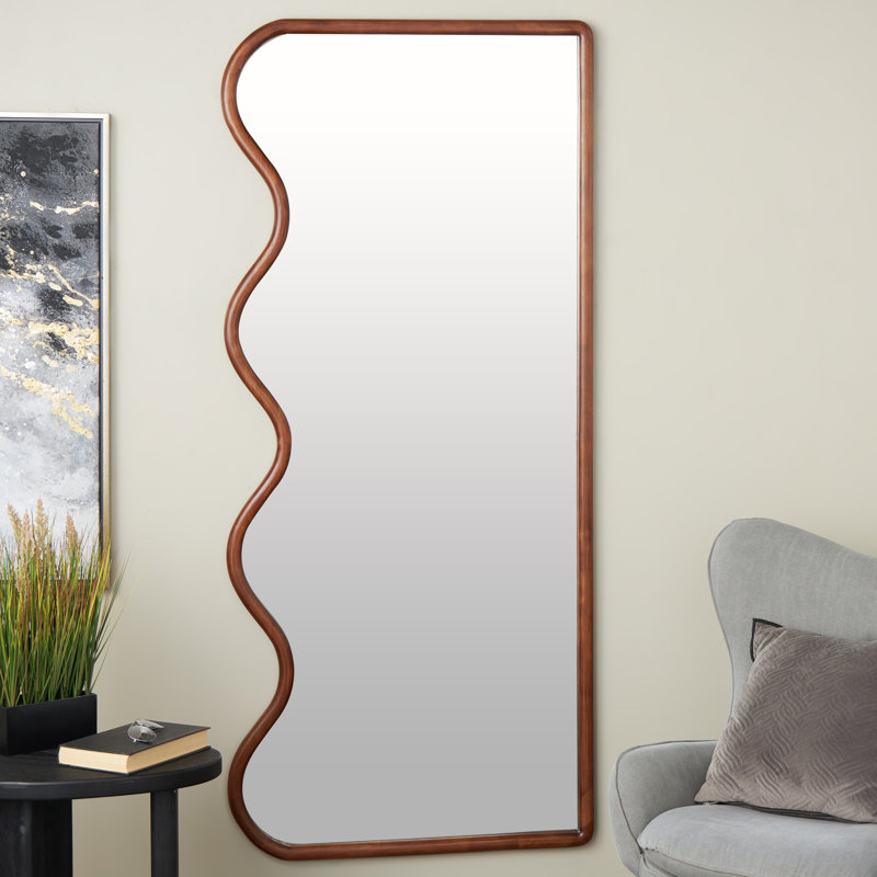 Miroir mural en bois brun