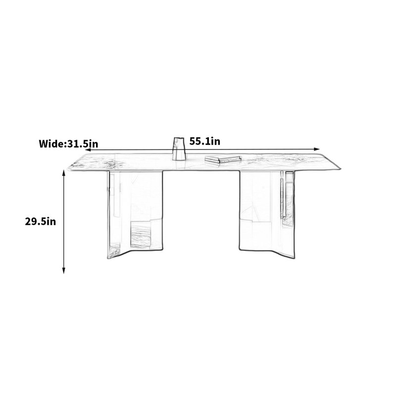 Table de salle à manger Alayne, H 29,50 po x L 55,1 po x l 31,5 po