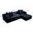 Oversized L-Shaped Boneless Sectional Sofa, Modern Shearling Bouclé Fabric Couch with Chaise, Compressed Vacuum Packaging, Plush Modular Sofa with 5 Throw Pillows for Living Room, Apartment, Office-524796576-524796577