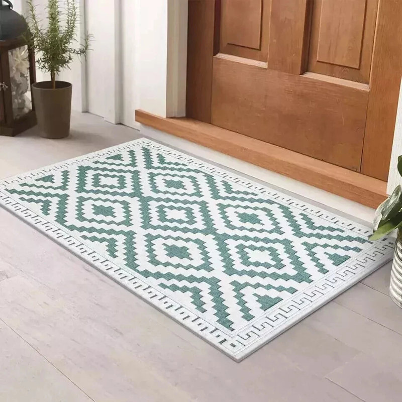 Avon Rug Cream Emerald Large Area Rug, Non Slip Hallway Runner, Soft Carpet Door Mat for Living Room, Bedroom & Kitchen