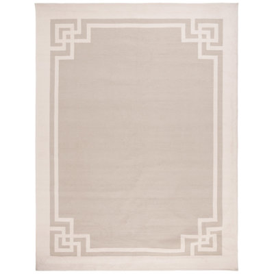 Tapis géométrique en polypropylène crocheté à la main gris pierre / ciment