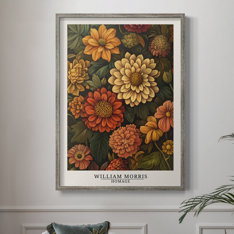 Imprimé encadré de la série XXX de William Morris - Bois massif, H 15 po x l 12 po